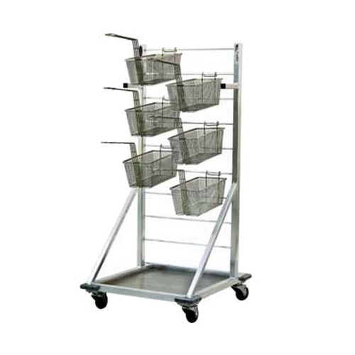 New Age 1215 27" x 24.5" Welded Aluminum Mobile Fry Basket Rack