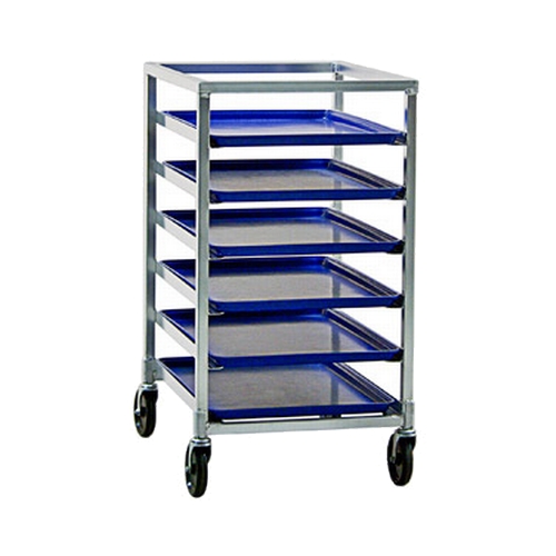 New Age 1322 26" x 20.5" Welded Aluminum Mobile Half-Size 6 Pan Rack