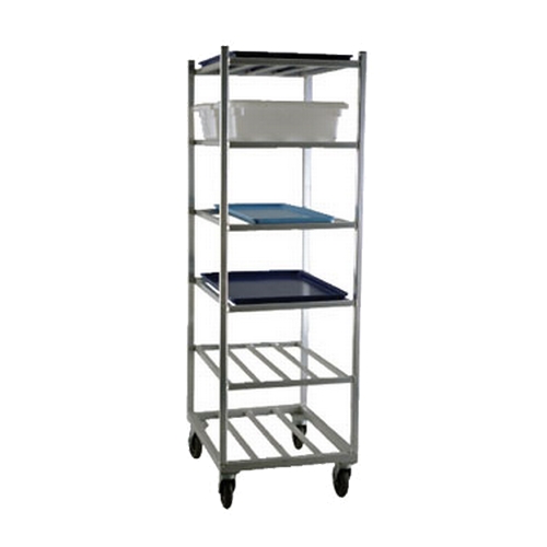 New Age 1356 27" x 21" Welded 6 Shelf Aluminum Mobile Universal Bus Cart