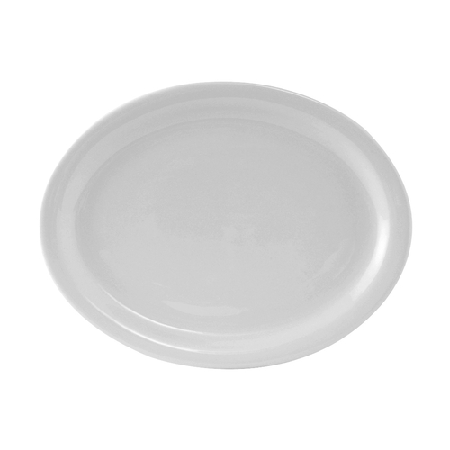 Tuxton China Inc CLH-132 Colorado 13-1/8" x 10-1/8" Porcelain White Platter - 1 Doz