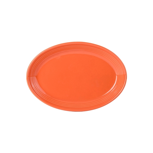Tuxton China Inc CPH-0962 Concentrix 9-3/4" x 7" Papaya Ceramic Coupe Platter - 2 Dz