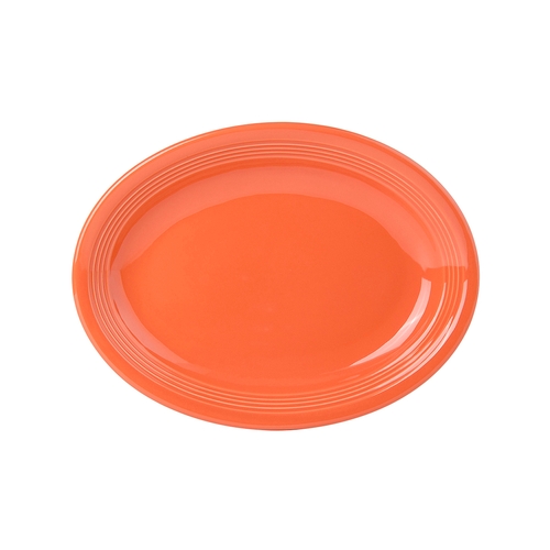 Tuxton China Inc CPH-1142 Concentrix 11-1/2" x 8-3/4" Papaya Coupe Platter - 1 Doz