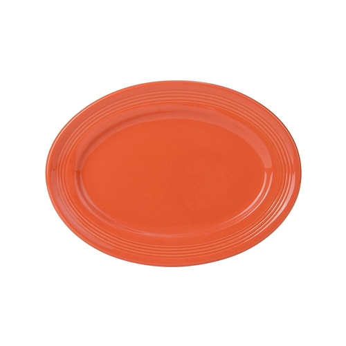 Tuxton China Inc CPH-116 Concentrix 11-1/2" x 8-3/8" Papaya Platter - 1 Doz