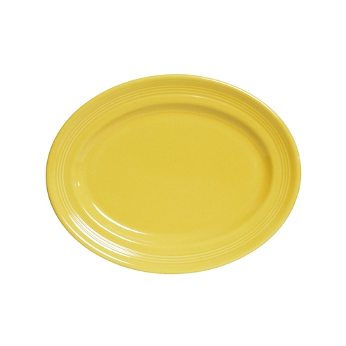 Tuxton China Inc CSH-116 Concentrix 11-1/2" x 8-3/8" Saffron Ceramic Platter - 1 Doz