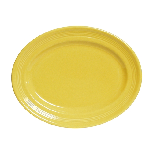 Tuxton China Inc CSH-136 Concentrix 13-3/4" x 10-1/2" Saffron Ceramic Platter - 6 EA