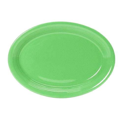 Tuxton China Inc CTH-0962 Concentrix 9-3/4" x 7" Cilantro Ceramic Coupe Platter - 2 Dz