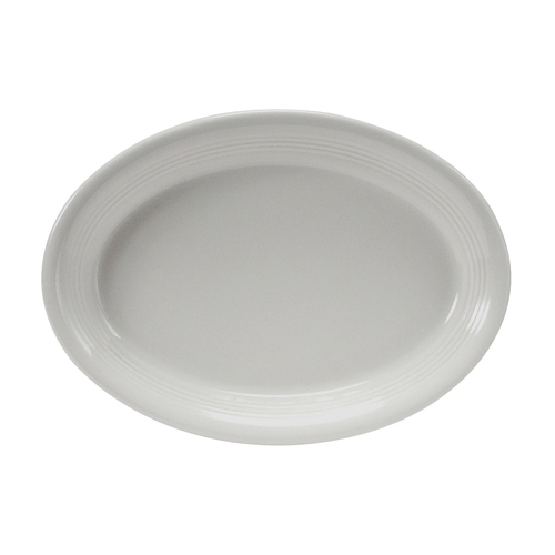 Tuxton China Inc CWH-1352 Concentrix 13-1/2" x 9-3/4" White Ceramic Platter - 6 EA