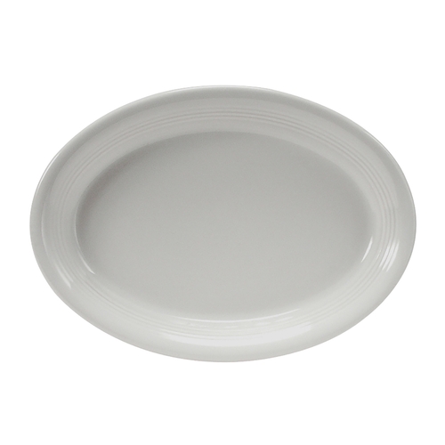 Tuxton China Inc CWH-0962 Concentrix 9-3/4" x 7" White Ceramic Coupe Platter - 2 Doz