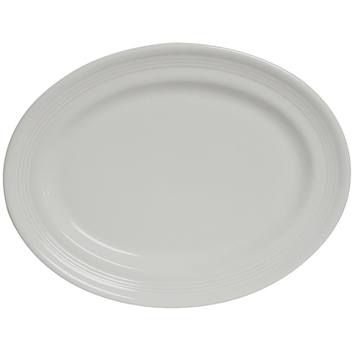 Tuxton China Inc CWH-116 Concentrix 11-1/2" x 8-3/8" White Ceramic Platter - 1 Doz