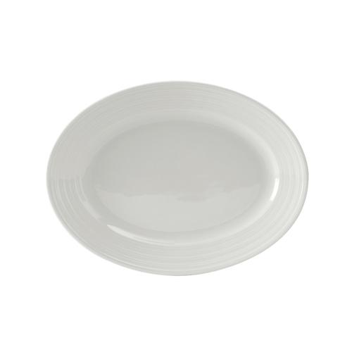 Tuxton China Inc FPH-125 Pacifica 9-3/8" x 12-5/8" Porcelain White Platter - 1 Doz