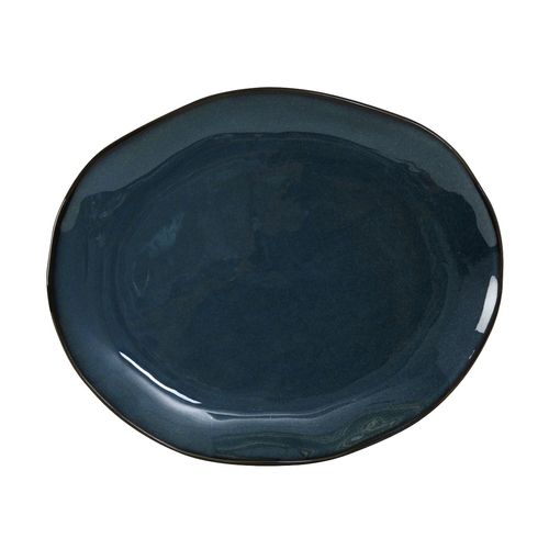 Tuxton China Inc GAN-023 Artisan 13-1/4" x 11" Night Sky Ceramic Oval Platter - 1 Doz