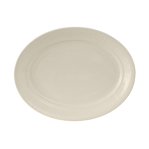 Tuxton China Inc HEH-131 Hampshire 13" Amr White/Eggshell Oval Platter - 1 Doz
