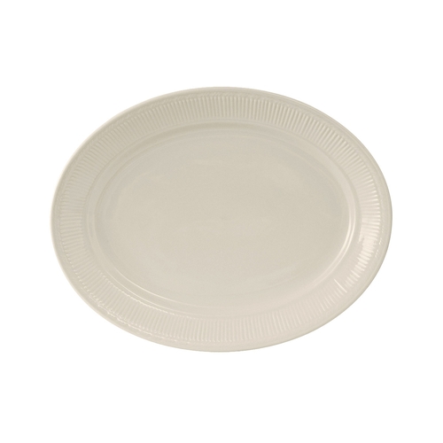 Tuxton China Inc HEH-121 Hampshire 12-1/8" Amr White/Eggshell Oval Platter - 1 Doz