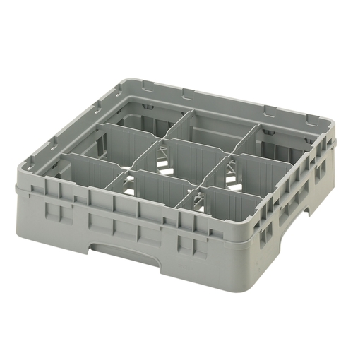 Cambro 9S318151 Camrack Gray 9 Compartment Glass Rack w/ Extender - 5 Each