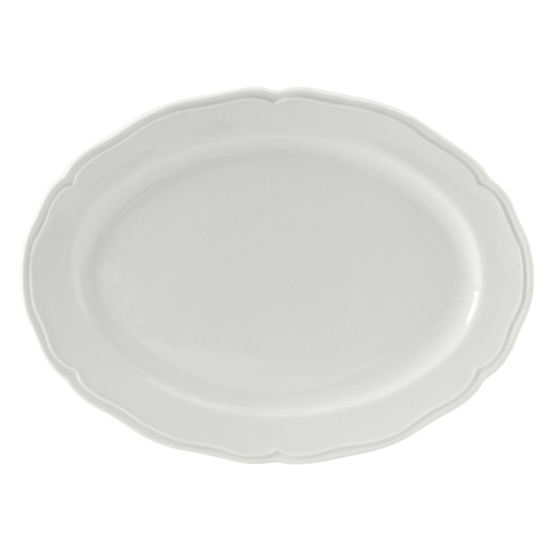 Tuxton China Inc SCH-104 Charleston 10-1/2" x 7-3/4" Porcelain White Platter - 1 Doz