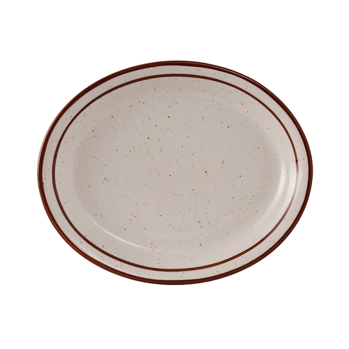 Tuxton China Inc TBS-041 Bahamas 8-1/2" Amr White/Eggshell w/ Brown Speckle Platter 