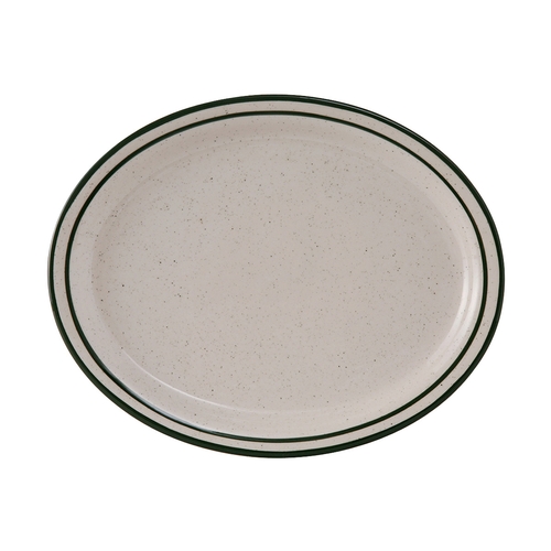 Tuxton China Inc TES-014 Emerald 13-1/4" Amr White/Eggshell w/ Brown Speckle Platter 
