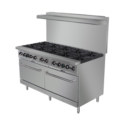 Adcraft BDGR-60/NG Black Diamond 60"Natural Gas 10 Burner Range - 356k BTU