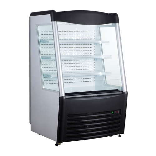 Adcraft BDVACM-320 Black Diamond 11 cuft Vertical Open Air Curtain Merchandiser