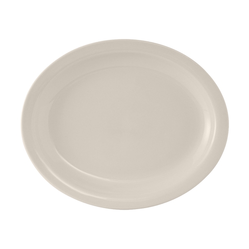Tuxton China Inc TNR-014 Nevada 13-1/4" Amer White/Eggshell Narrow Rim Platter - 1 Dz