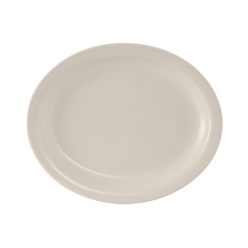 Tuxton China Inc TNR-019 Nevada 12-1/2" Amer White/Eggshell Narrow Rim Platter - 1 Dz