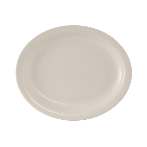 Tuxton China Inc TNR-041 Nevada 8-1/2" Amer White/Eggshell Narrow Rim Platter - 3 Doz