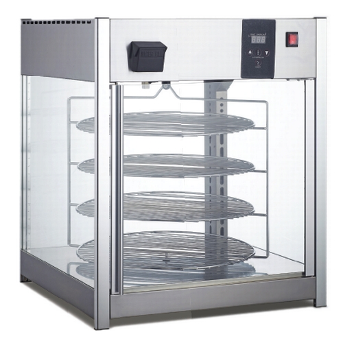 Adcraft HDRP-158 25" Countertop Pizza Display Warmer w/ 4-Tier Rotating Rack