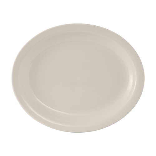 Tuxton China Inc TNR-914 Nevada 13-3/8" Amer White/Eggshell Ceramic Platter - 1 Doz