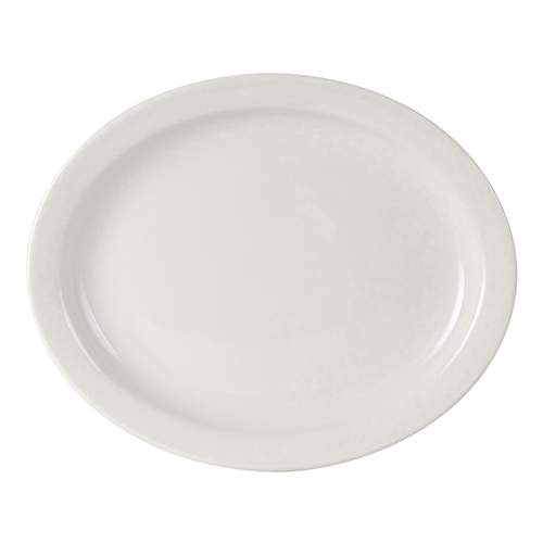 Tuxton China Inc TNR-939 Nevada 13-1/2" Amer White/Eggshell Ceramic Platter - 1 Doz