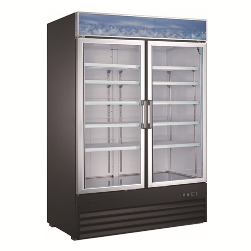 Adcraft USRFS-2D/54 U-Star 53.25" 45 cu.ft. Glass Door Two-Section Merchandiser