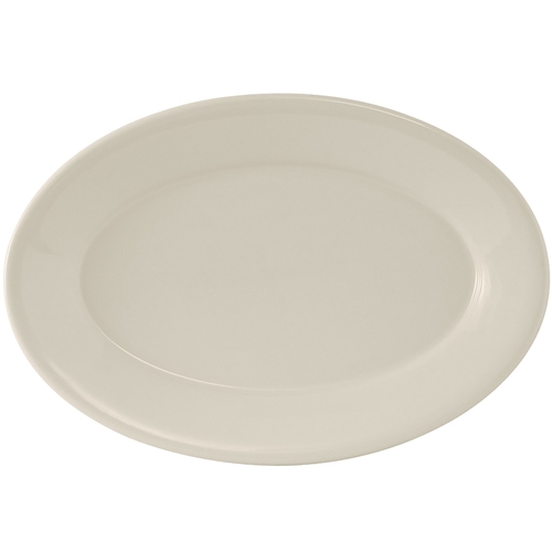Tuxton China Inc TRE-013 Reno 11-5/8" Amer White/Eggshell Wide Rim Platter - 1 Doz