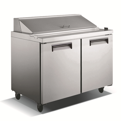 Adcraft USSL-2D U-Star 48" Two-Door 12 Pan Refrigerated Sandwich Prep Table 