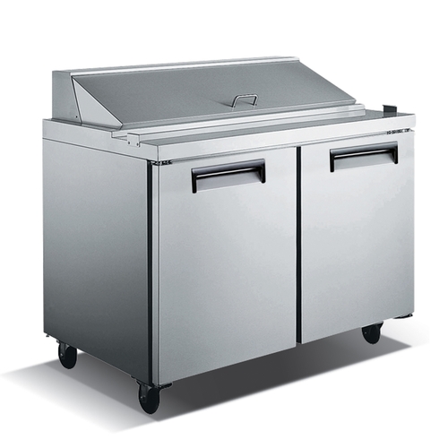 Adcraft USSL-2D/60 U-Star 60" Two-Door Refrigerated 16 Pan Prep Table