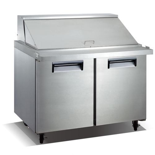 Adcraft USSLM-2D U-Star 47" Two-Door 18 Pan Refrigerated Mega Top Prep Table