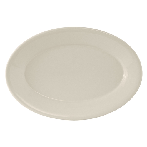 Tuxton China Inc TRE-042 Reno 15-3/4" Amer White/Eggshell Ceramic Platter - 6 EA