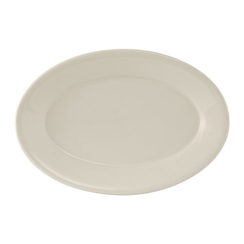 Tuxton China Inc TRE-043 Reno 14-1/8" Amer White/Eggshell Ceramic Platter - 1 Doz