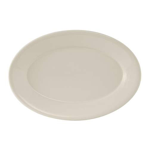 Tuxton China Inc TRE-047 Reno 14-3/8" Amer White/Eggshell Ceramic Platter - 6 EA
