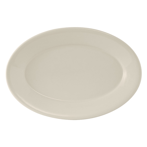 Tuxton China Inc TRE-912 Reno 10-5/8" Amer White/Eggshell Ceramic Platter - 2 Doz