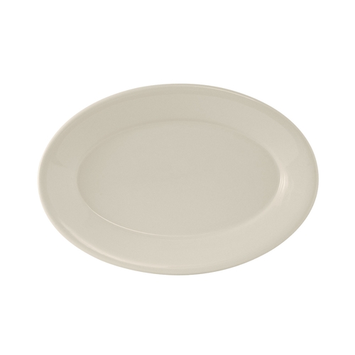 Tuxton China Inc TRE-914 Reno 12-5/8" Amer White/Eggshell Ceramic Platter - 1 Doz