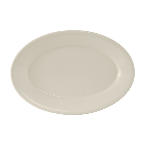 Tuxton China Inc TRE-934 Reno 9-3/8" Amer White/Eggshell Ceramic Platter - 2 Doz