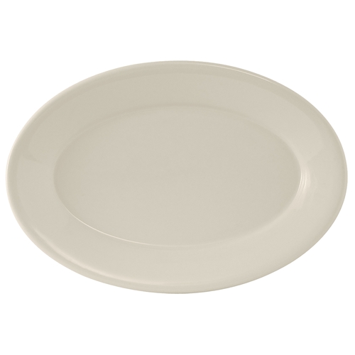 Tuxton China Inc TRE-942 Reno 15-3/8" Amer White/Eggshell Ceramic Platter - 6 EA