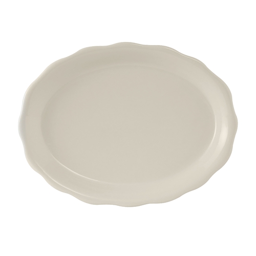 Tuxton China Inc TSC-012 Shell 9-1/2" Amer White/Eggshell Ceramic Platter - 2 Doz