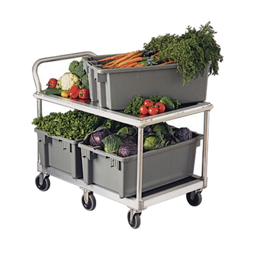 New Age 1410 50.5" x 29" Welded Aluminum Mobile Wet Produce Cart