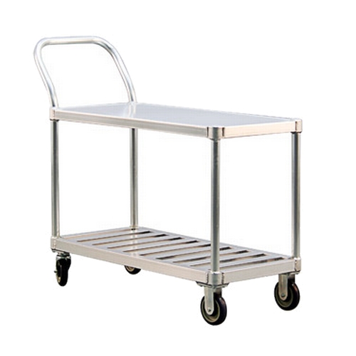 New Age 1420 48" x 19" Aluminum Frame T-Bar Utility Cart w/ Push Handle
