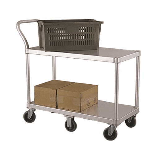 New Age 1490 48" x 19" Aluminum Frame Mobile Utility Cart w/ Two Shelves