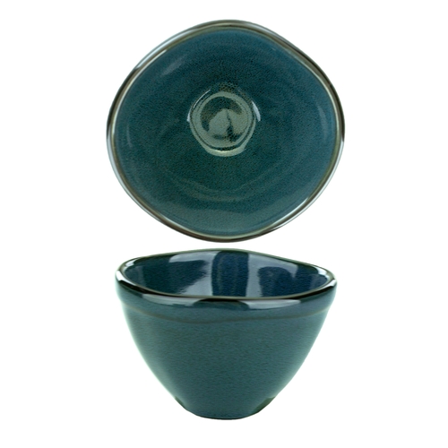 International Tableware, Inc LU-11-MI Luna Midnight Blue Hand Painted Stoneware Sauce Dish - 3 Doz