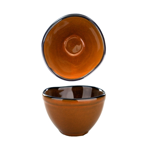 International Tableware, Inc LU-11-TA Luna Terracotta Hand Painted Stoneware Sauce Dish - 3 Doz