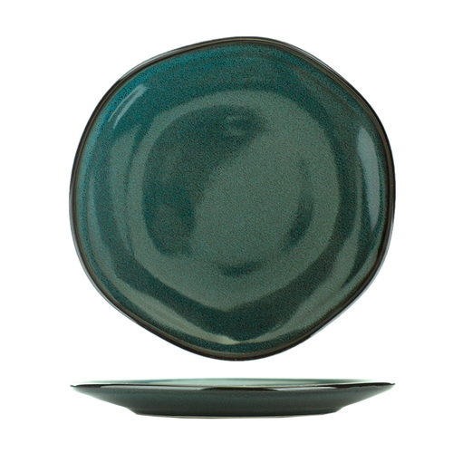 International Tableware, Inc LU-21-MI Luna 12" Diameter Midnight Blue Stoneware Round Plate - 1 Dz