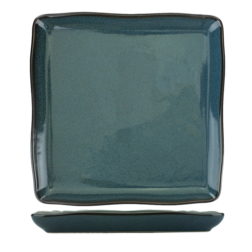 International Tableware, Inc LU-22-MI Luna 10" Square Midnight Blue Stoneware Plate - 1 Doz