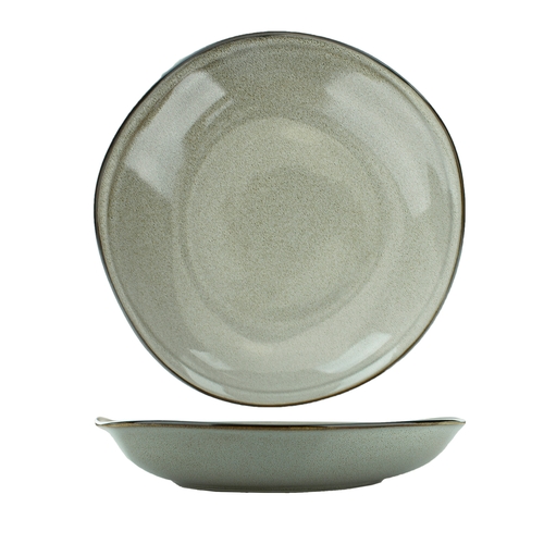 International Tableware, Inc LU-3-AS Luna 20 oz. Ash Stoneware Pasta/Rim Bowl - 1 Doz